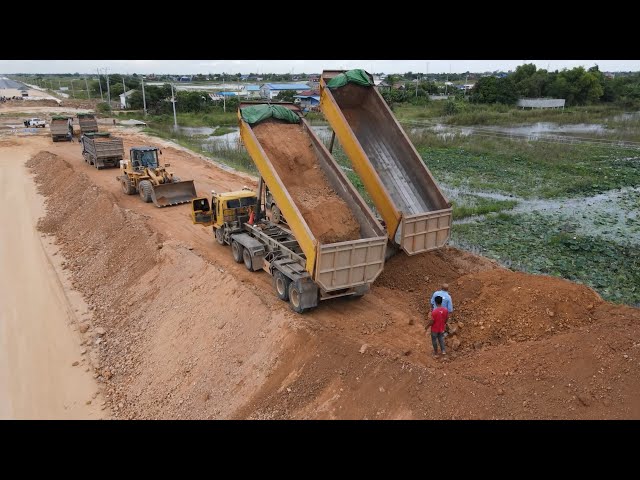 Oh So Great ! Long Dumper trucks nice experience driving to Dumping soil and stone