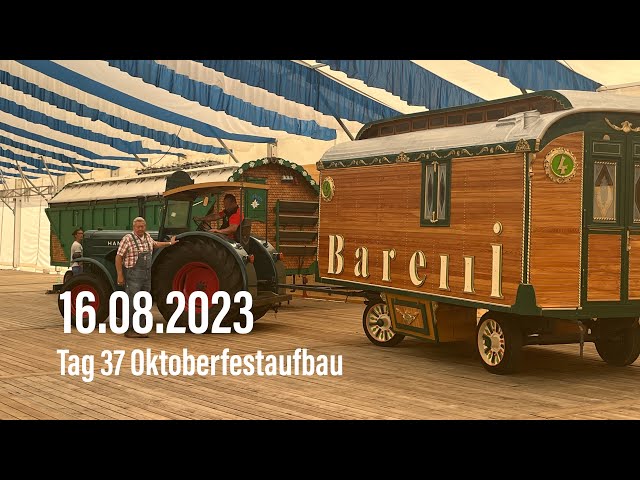 Oktoberfest-Aufbau 2023: Tag 37 des Aufbaus 16.08.2023 (Mittwoch)