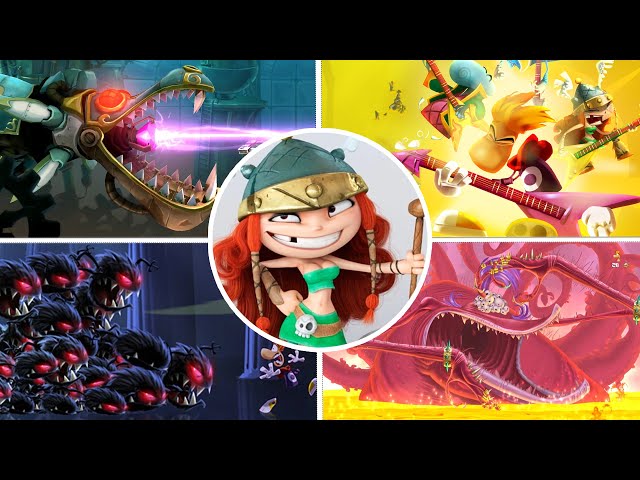Rayman Legends & Origins All Bosses + All Monsters + All Music Levels (No Damage)