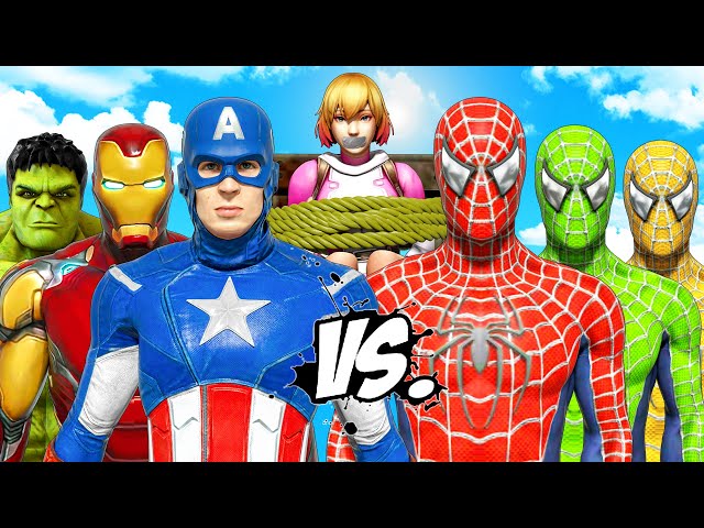 TEAM SPIDER-MAN (2002) vs THE AVENGERS  |  SpiderMan's Wife Kidnapped - (Superheroes War)