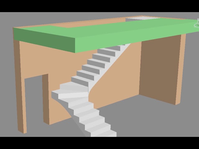 450 - 001 3D модель Г- образной  лестницы