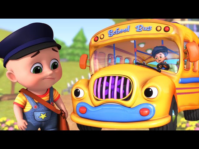 Wheels on the Bus with  Animals | School Song | kids cartoon -Jugnu Kids Nursery Rhymes & Kids Songs