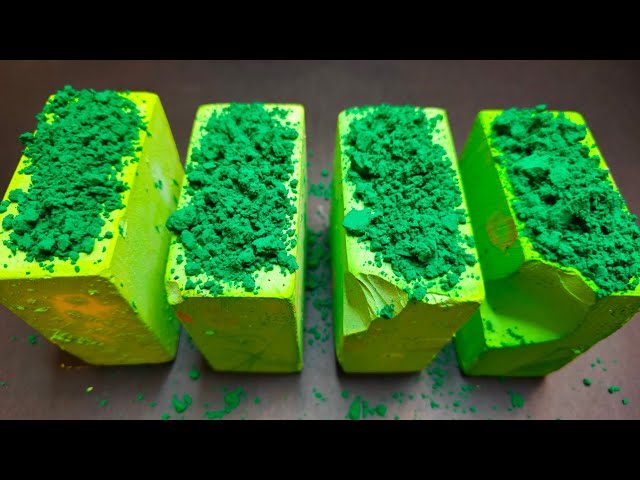 Lime Green Dyed Gym Chalk | ASMR Pleasure | Oddly Satisfying 💚💚💚💚