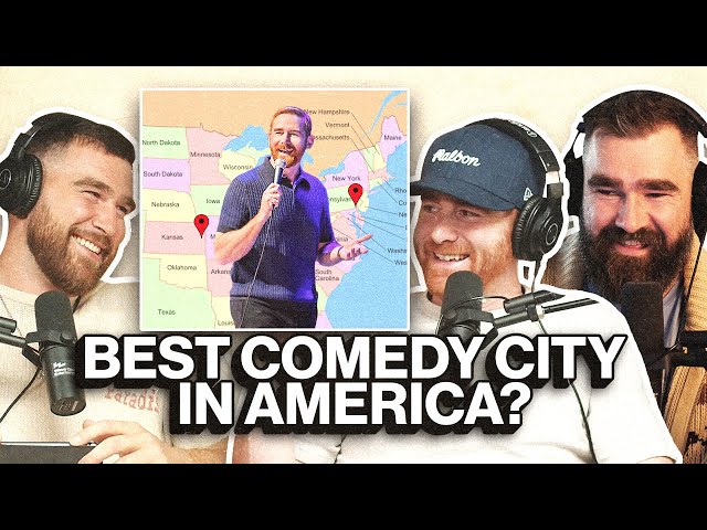 Andrew Santino tells Jason and Travis which cities have the best crowds for stand-up comedy