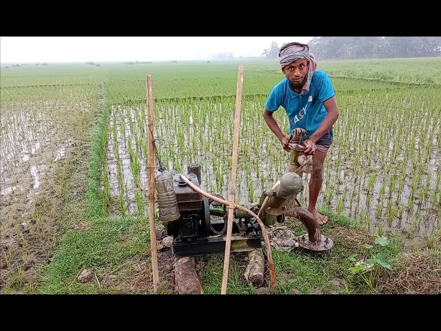 How to start a 5hp water pump.A skill farmer start a 5hp water pump.5hp diesel engine start process.