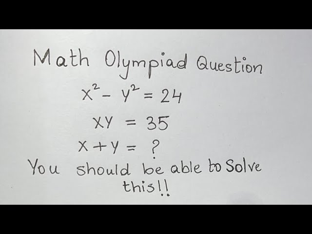 Math Olympiad Question | Nice Equation Solving | You should be able to solve this!!