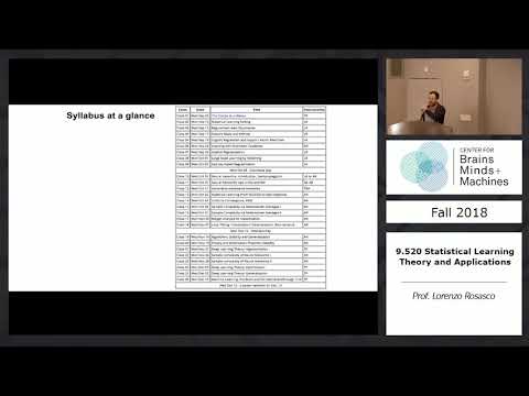 9.520/6.860: Statistical Learning Theory and Applications - Fall 2018 streams
