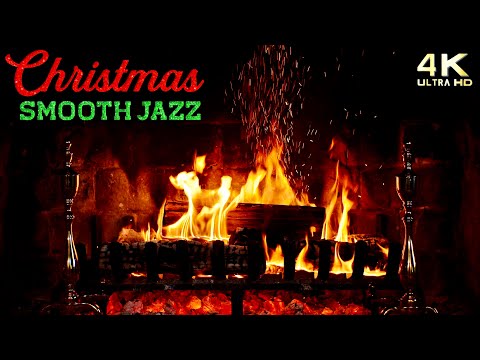 4K Christmas Fireplace Playlist with Christmas Music