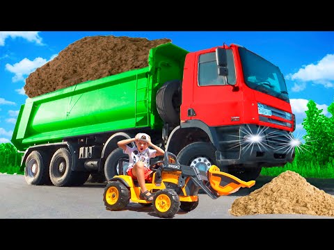 Car Toys vs Real Cars Truck Excavator Ride on Power Wheel
