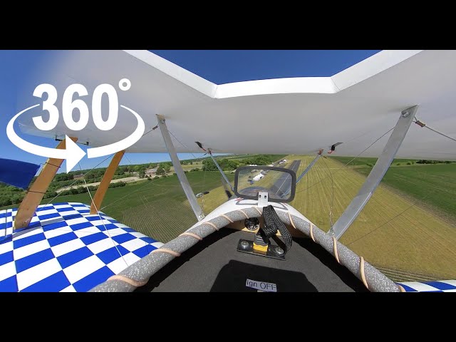 360° VR RC Plane Ride inside the cockpit of a giant scale Sopwith Pup (camera facing tail)