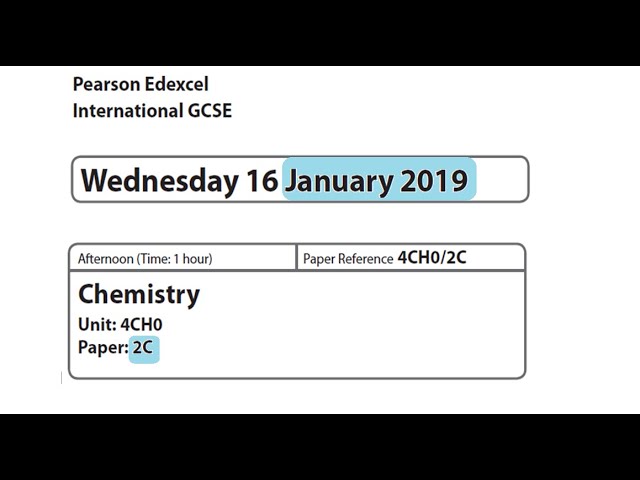 Paper 2C January 2019 -  IGCSE Chemistry Edexcel -  Dr  Hanaa Assil
