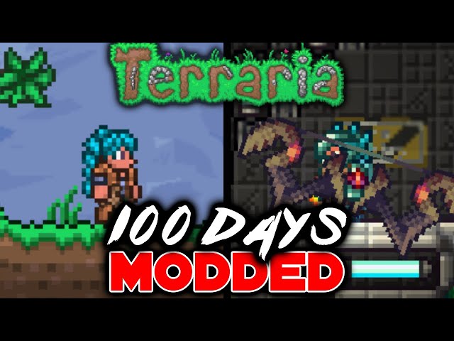 I Spent 100 Days in Terraria with the Hardest MODS Available...