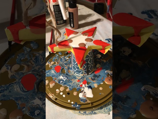 DIY Christmas star 🌟 abstract acrylic pouring #acrylicpouring