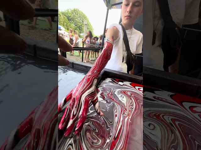 Fordite Body Marbling Dip by BLVisuals @ Faster Horses Festival