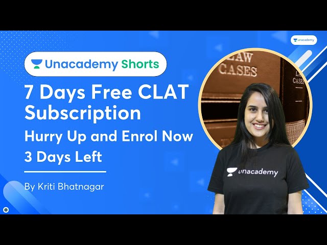 7 Days Free CLAT Subscription | Hurry up and enroll now | 3 days left | Kriti Bhatnagar