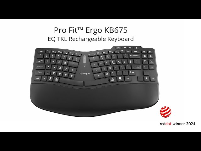 Pro Fit Ergo KB675 EQ TKL Rechargeable Keyboard  I  2024 Red Dot Design Award Winner