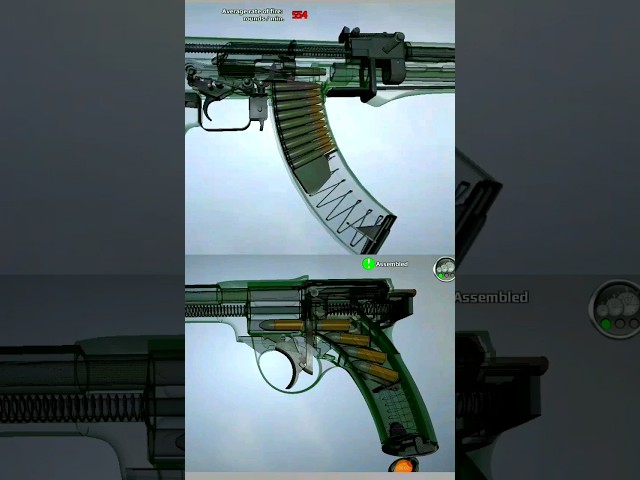 Assault Rifle VS revolver 3d animation gun #weapon #military #shorts
