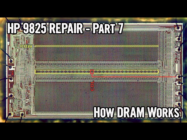 HP 9825 Repair Part 7: How DRAM works (deep dive into a 4116 memory chip)