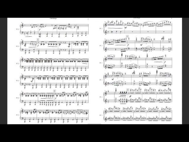 Astor Piazzolla Libertango_Four hands Piano sheet music
