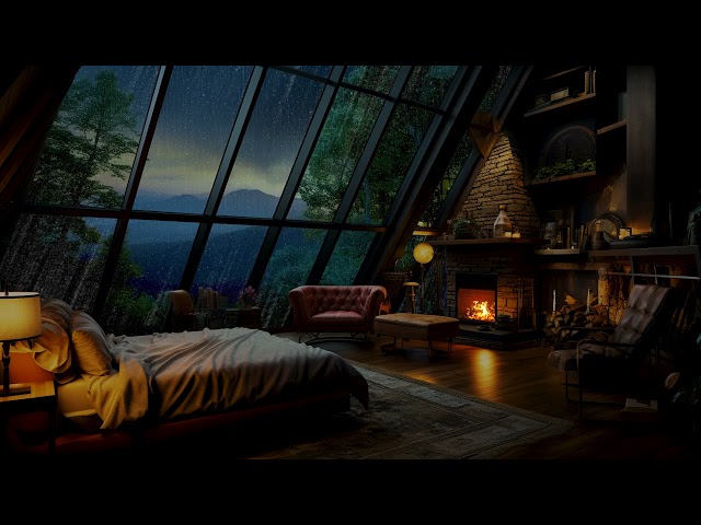 Rain On Window Covers The RELAXING Room - Soothing Rain Sounds in the Forest at Night, ASMR Ambience
