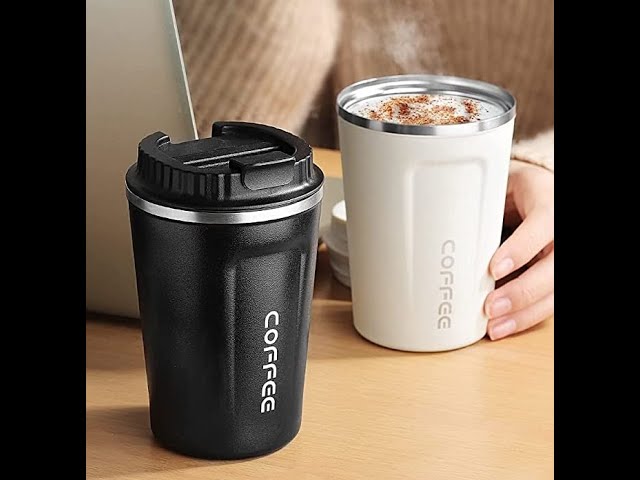 Travel Office Car Stainless Steel Thermal Vacuum Coffee Mug ,Glass & Lid With Steel Straw 510 ML