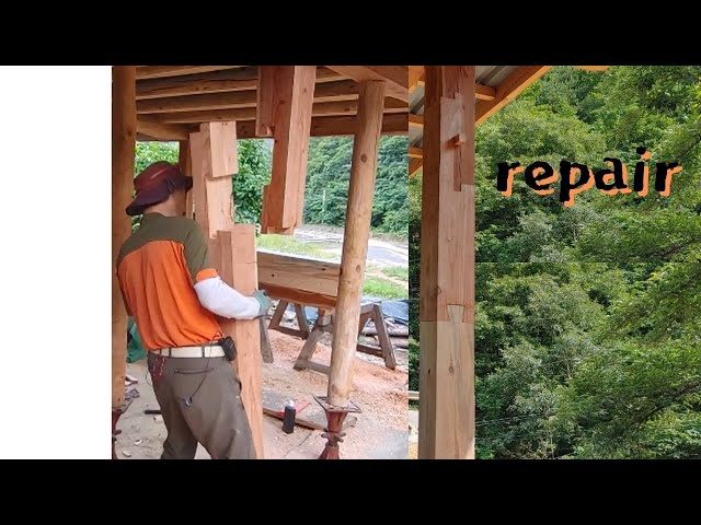 House17-놀라운 나무기둥 수리,한국,한옥,전통, 목수,목공,wood.K Woodworking