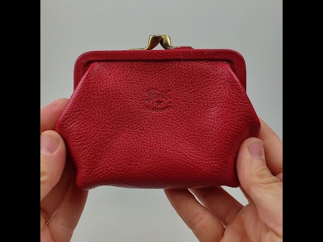 LIBERTY - Classic 2-Compartment Coin Purse in Leather by Il Bisonte