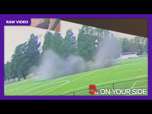 RAW VIDEO: Sinkhole opens up at Alton, Illinois soccer field