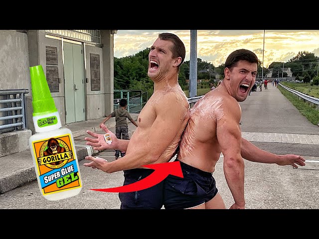 I Super Glued My Friends Together IN PUBLIC | Ross Smith ft. Houston Jones