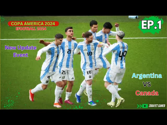 Argentina vs Canada - eFootball 24 Copa America Journey Full Match EP1