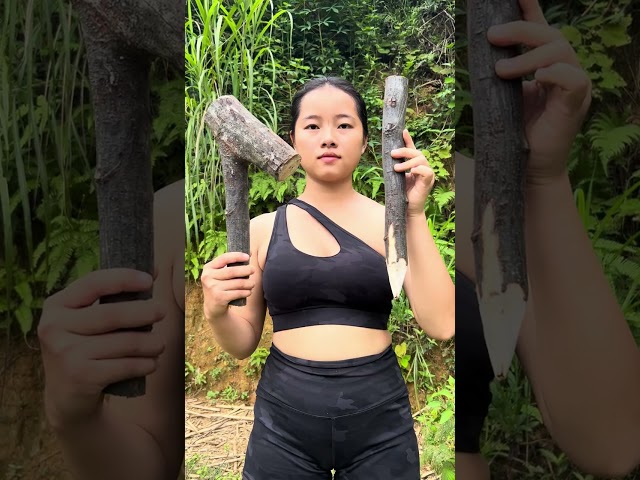 How to make a simple hammer #survival #bushcraft #singlemom #camping #shortvideo #outdoors #viral