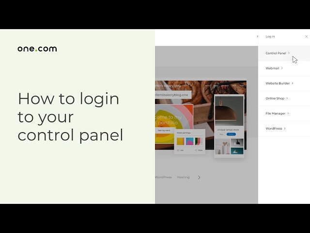 How to login to the one.com control panel