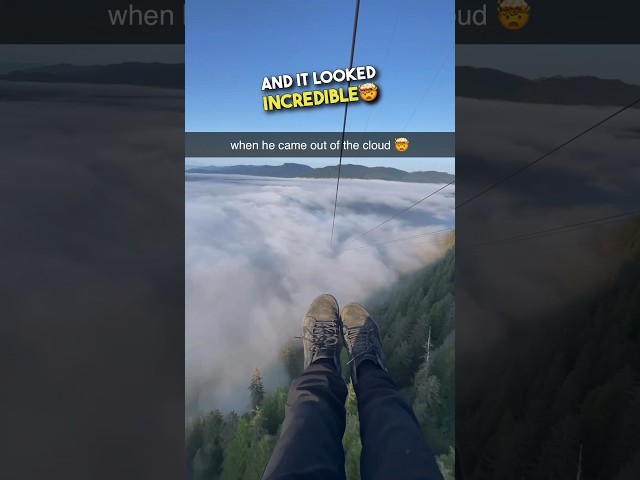 Ziplining right into a cloud 🤯