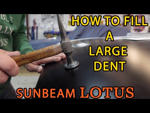 How to Use Filler on a Large Shallow Dent!  Talbot Sunbeam LOTUS