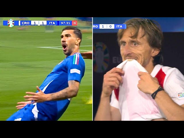 😢 Luka Modric Reaction to Italy's Mattia Zaccagni Last Minute Goal vs Croatia 😳 | Euro 2024