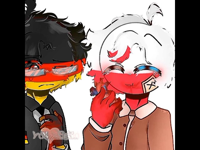 ((TW: Fake Blood)) Poland just ate Germany's heart (☉ ∆ ☉⁠)! || #countryhumans #countryballs #meme