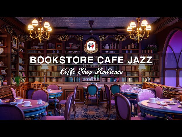 Calming Jazz Instrumental Music & Bookstore Cafe Space ☕ Smooth Jazz Ballad Music for Work, Study