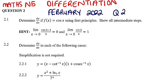 Mathematics N5 Differentiation