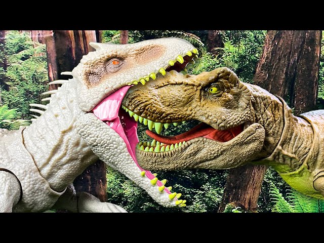 NEW Jurassic World Dinosaur Battle Royale! T Rex vs I Rex, Spinosaurus, Scorpios Rex Dinosaurs Fight