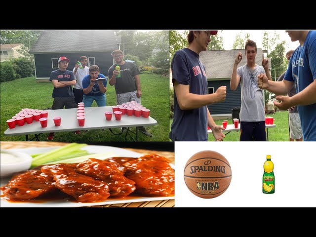 FEAR PONG 2!! HOT WINGS FORFIET! ALL SPORTS CHALLENGES AND DARES WITH EGGS, WAX STRIPS AND MORE!!