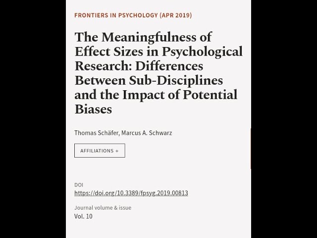 The Meaningfulness of Effect Sizes in Psychological Research: Differences Between Sub... | RTCL.TV