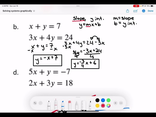 How to solve systems of equations graphically - grade ten math
