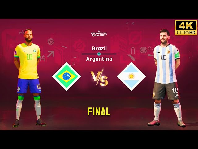 FIFA 23 - Brazil vs Argentina | Neymar vs Messi | FIFA World Cup Final Match [4K60]