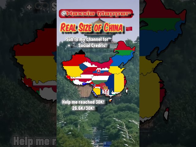 Real Size of China #china #maps #shorts