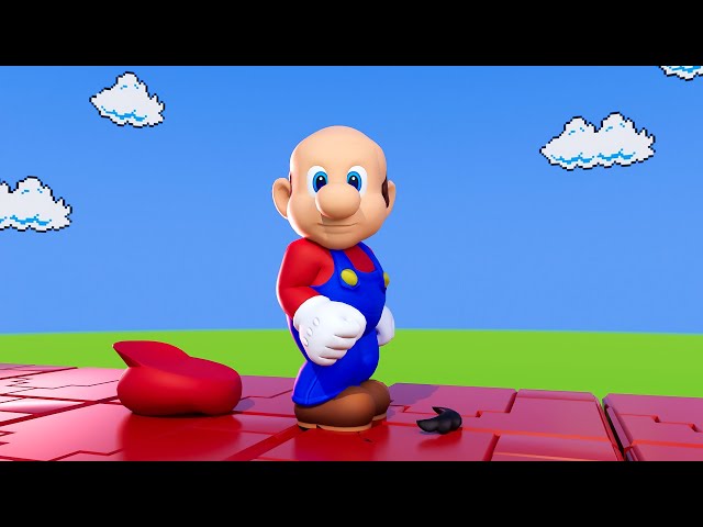 Mario eats a weird Mushroom! 🍄 attack on titan, Mario without hair and more 😁