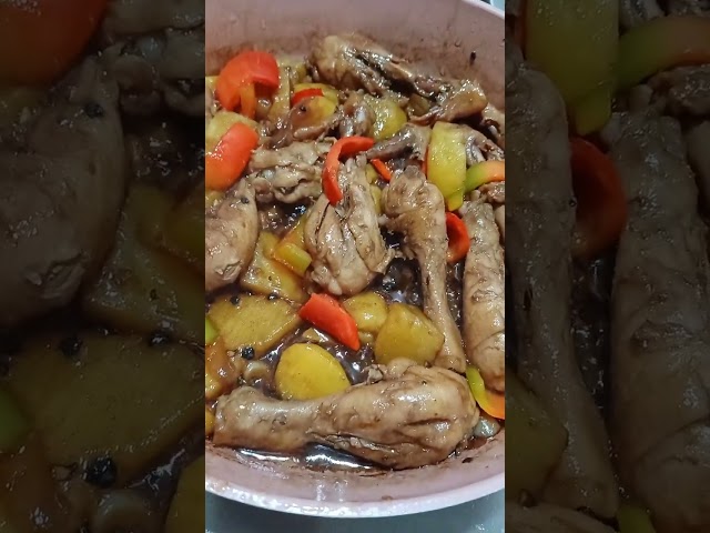 Chicken Adobo with Potato and Bell Pepper #shorts #video