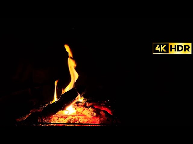 🔥 Cozy Fireplace【 4K HDR 】Relaxing Fireplace with Crackling Fire Sounds