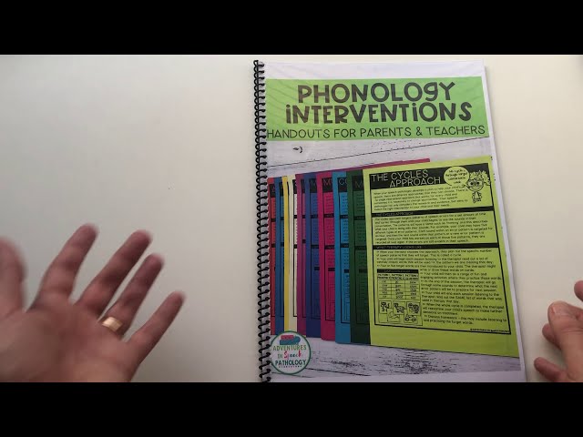 Phonology Interventions: Handouts for Parents and Teachers