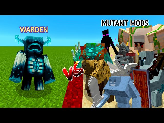 WARDEN  vs ALL MUTANT 😮 Mobs battle in Minecraft / Minecraft mobs battle bedrock edition #minecraft