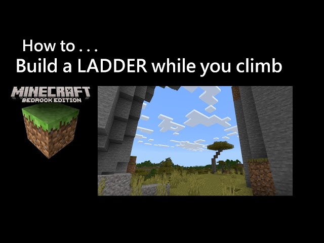 Minecraft Bedrock PE: How to Build a LADDER while you climb